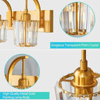 Modern Bathroom Vanity Light, 2-Light Gold Wall Sconce - Image 2