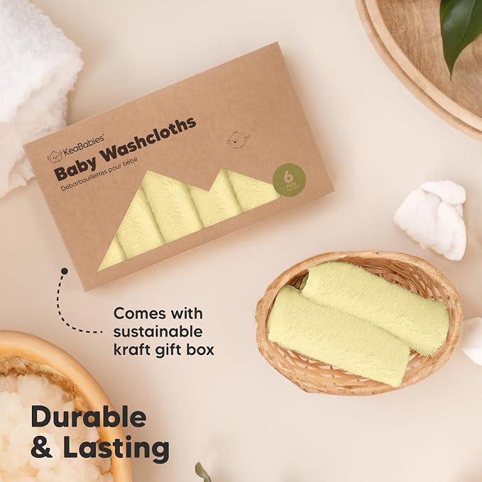 6-Pack Baby Washcloths – Soft Absorbent Viscose from Bamboo Washcloths - Image 7