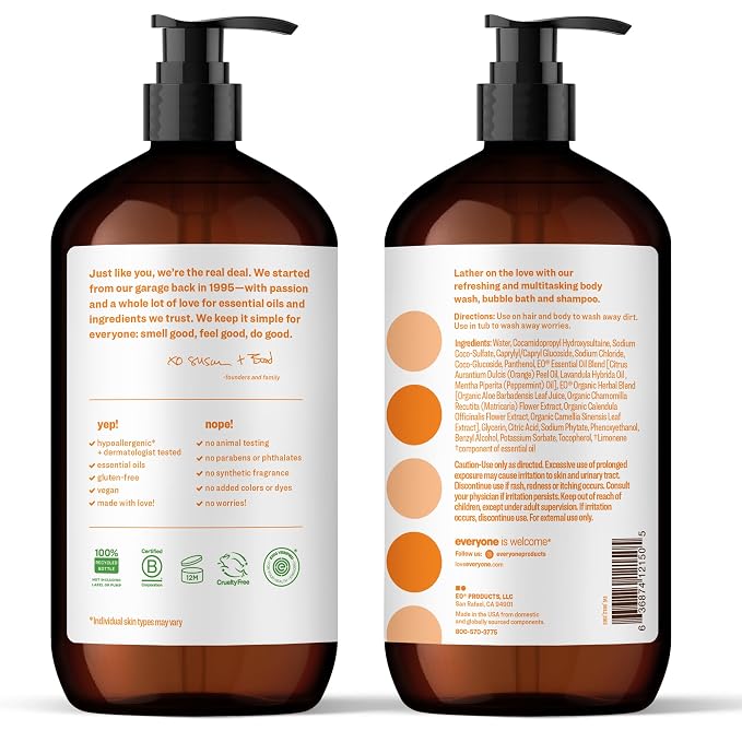 Everyone 3-in-1 Soap, Body Wash, Bubble Bath, 32 Ounce, Citrus and Mint - Image 2