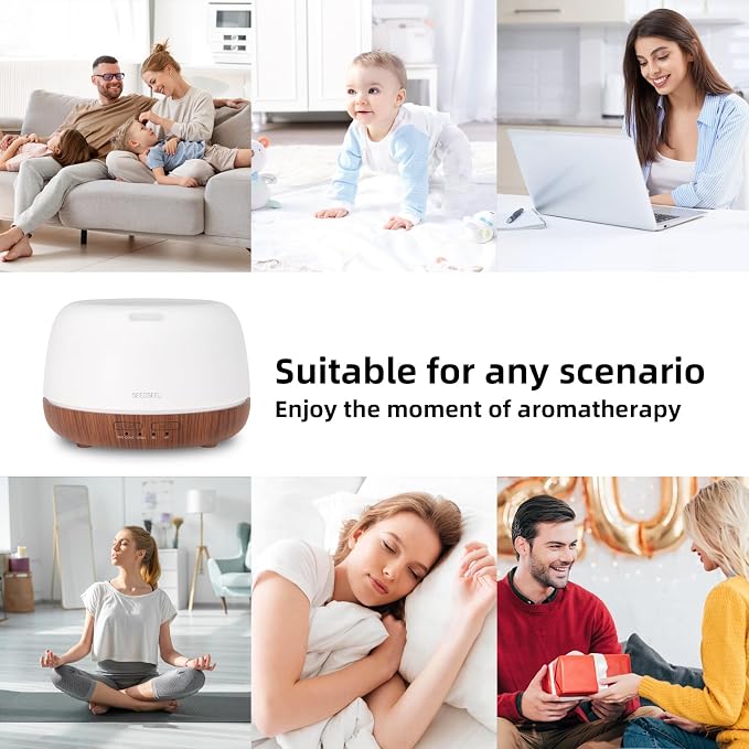 SEEDSEEL 300ML Essential Oil Diffuser, Mini Aromatherapy Diffuser - Image 4