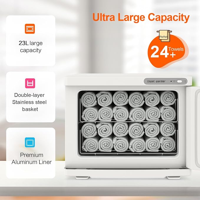 Towel Warmer Cabinet, 23L Large Hot Bath Towel Warmer Heating Use - Image 3
