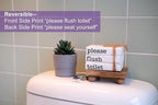 Farmhouse Mini Bathroom Sign Decor Funny Wooden Book Stack - Image 6