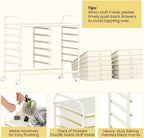 Giantex 12 Drawers Rolling Cart, Mobile Storage Drawer Cart, Classroom - Image 6