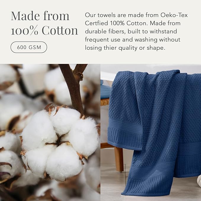 NY Loft 100% Cotton Hand Towels| 6 Pack Hand Towel Set | Absorbent & Quick-Dry - Image 5