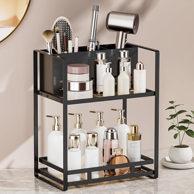 SanDream Hair Tool Organizer Bathroom Countertop, 2-Tier Metal Bathroom by SanDream