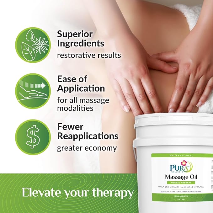 Herbal Therapy 5 Gallon Massage Oil, Aloe Vera, Professional, Massage Therapy - Image 4