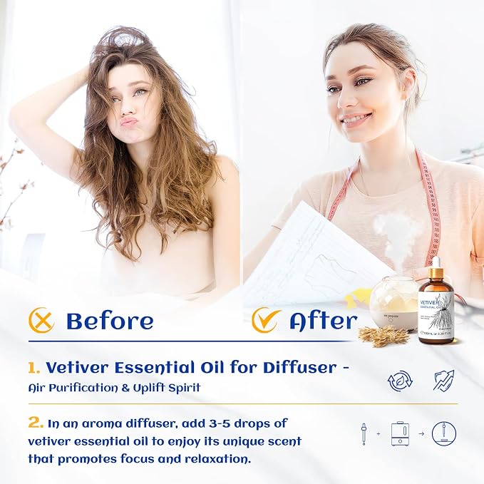 HIQILI 100ML Vetiver Essential Oil, 100% Pure Natural - Image 2