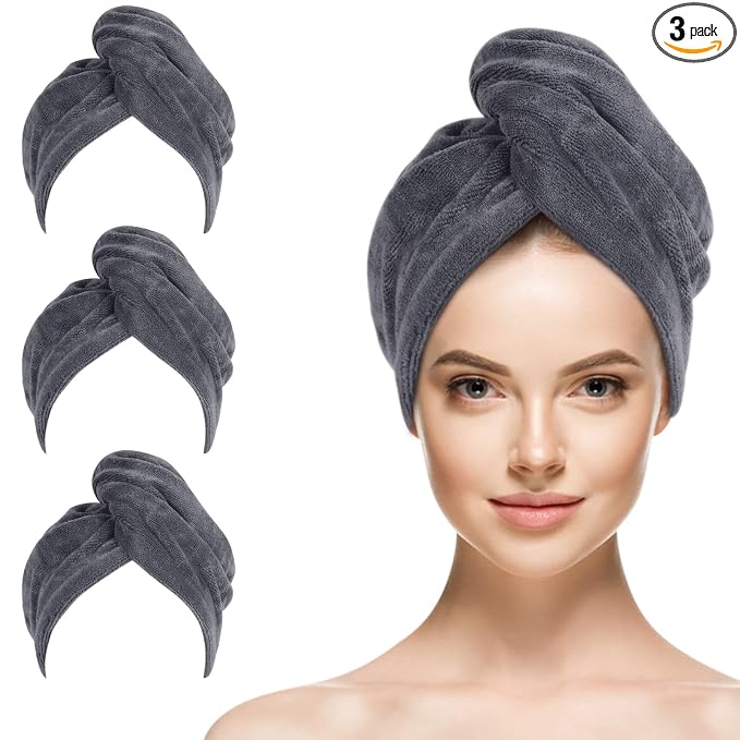 SINLAND Microfiber Hair Drying Cap Hair Towel Turban Twist by SINLAND