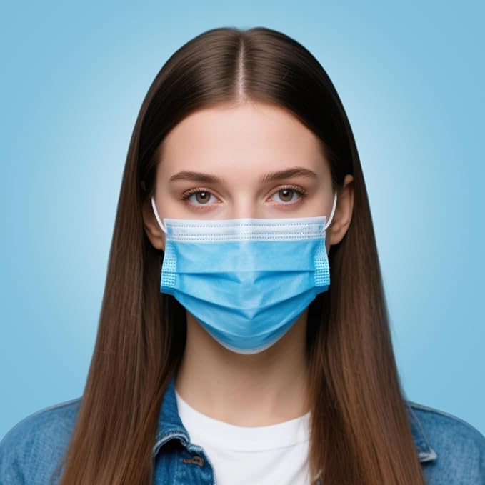 500 Pcs Blue Disposable Face Masks, 3 Ply Face Masks Disposable - Image 6