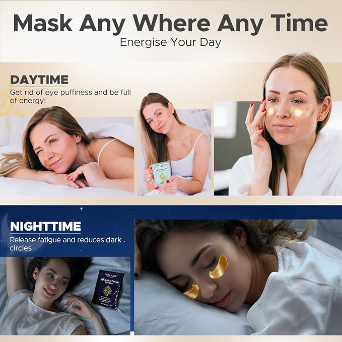 Under Eye Patches for Puffy Eyes, Dark Circles, Wrinkles & Eye Bags-Day & Night - Image 7