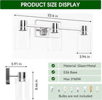 3-Light Modern Vanity Light Fixtures Over Mirror, Polished Chrome Bathroom - Image 2