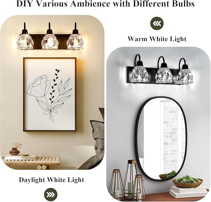 3-Light Bathroom Light Fixtures, Bathroom Wall Lamp - Image 3