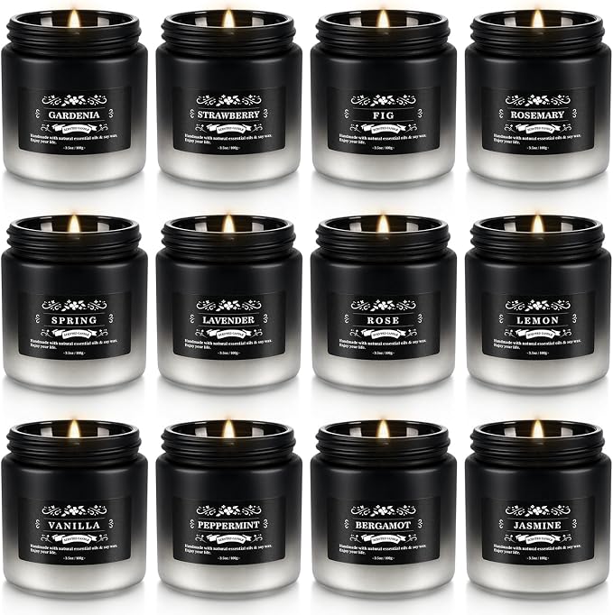 YOROXRG Scented Candles Gifts Set 12 Pack Soy Wax Travel Tin Jar Candles by YOROXRG