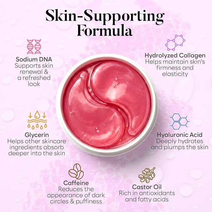BLOOMORA PDRN, Caffeine & Collagen Under Eye Patches, Under Eye Mask - Image 2