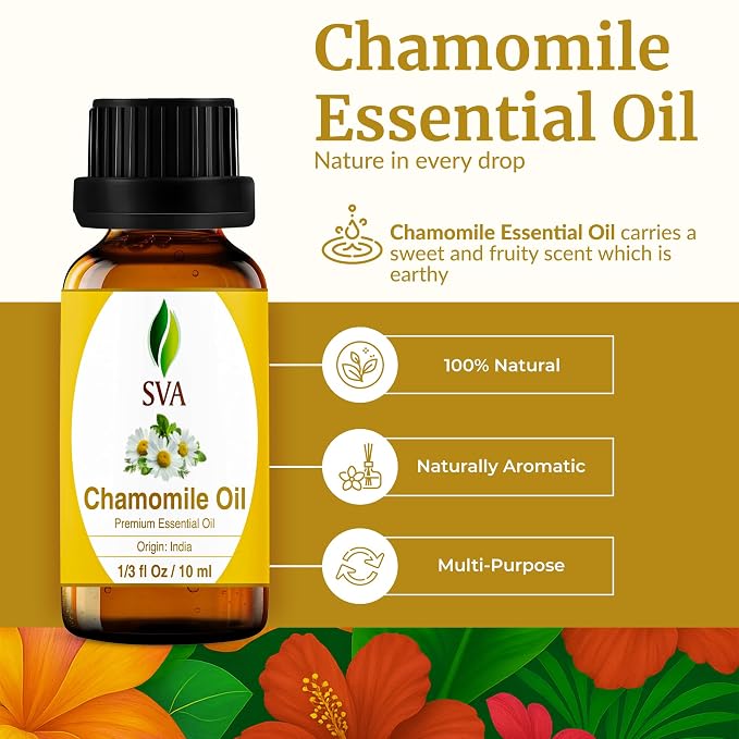 SVA Chamomile Essential Oil – 1/3 Fl Oz – 100% Natural Chamomile Oil - Image 2