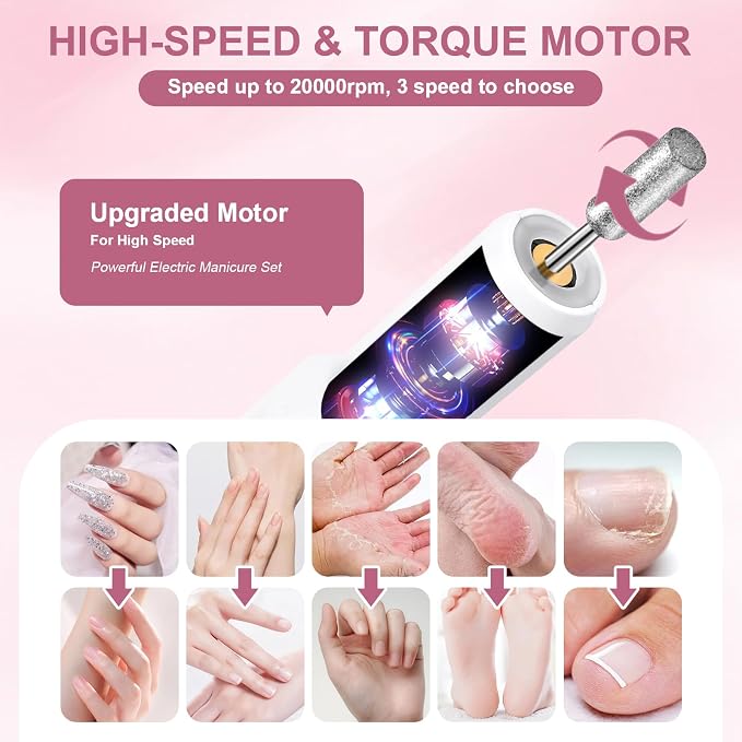 Professional Manicure Pedicure Kit, Electric Nail Drill - Image 2
