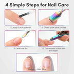 Makartt Cuticle Trimmer: Cuticle Nipper and Cuticle Pusher Set, Rainbow - Image 7