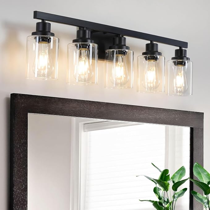 5-Light Black Bathroom Vanity Light, Modern Vanity Lighting Fixture - Image 9