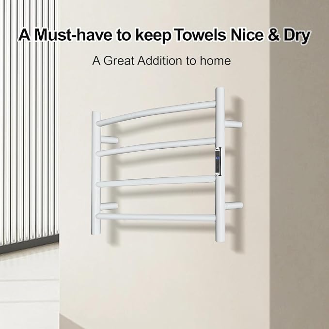 Towel Warmer with Built-in Timer Bathroom Wall Mounted Bath Towel Heater - Image 4