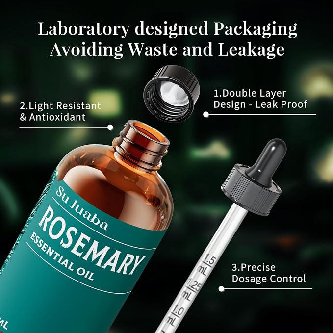 SU JUABA 4 Fl Oz Rosemary Essential Oil, 100% Pure Natural Aromatherapy Oil - Image 7