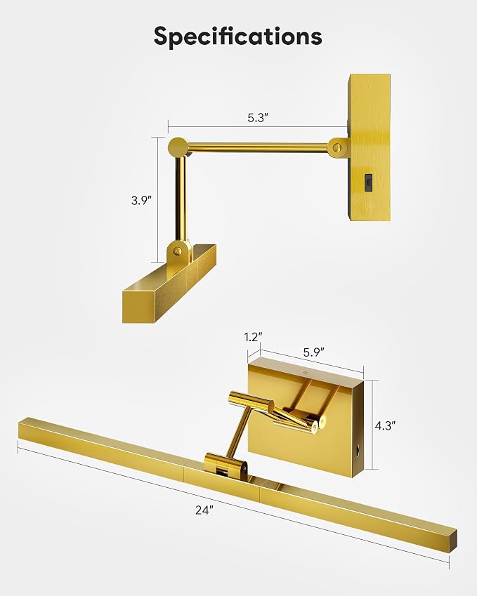 VONLUCE 24" LED Bathroom Vanity Light, 3CCT Modern LED Vanity Lights - Image 6