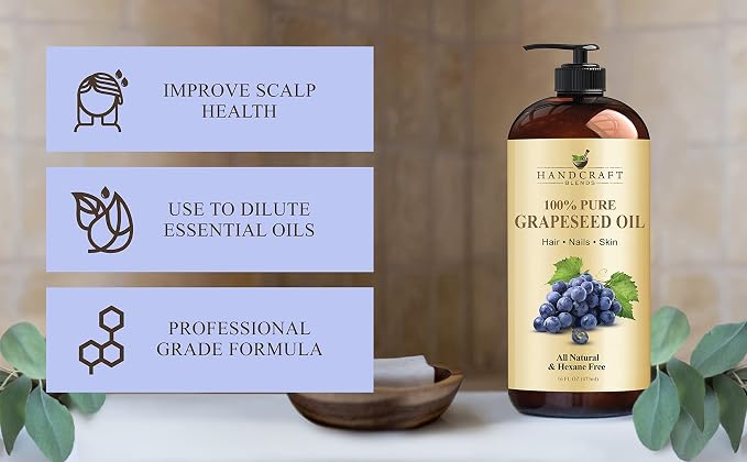 Handcraft Blends Grapeseed Oil | 100% Pure and Natural | Bath & Body Oil | - Image 4