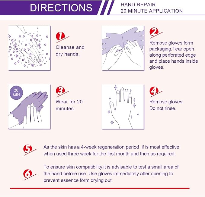 Hand Mask Moisturizing Glove 5 pack, Hydrating Masks Repair Dry Cracked Hands - Image 5