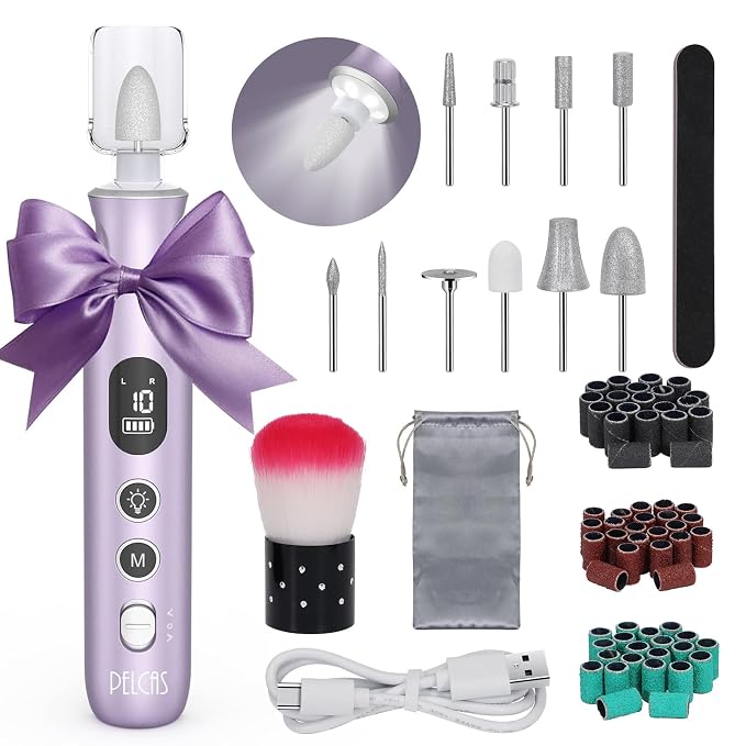 PELCAS Electric Nail Drills, 10 Speeds Cordless Nail File by PELCAS