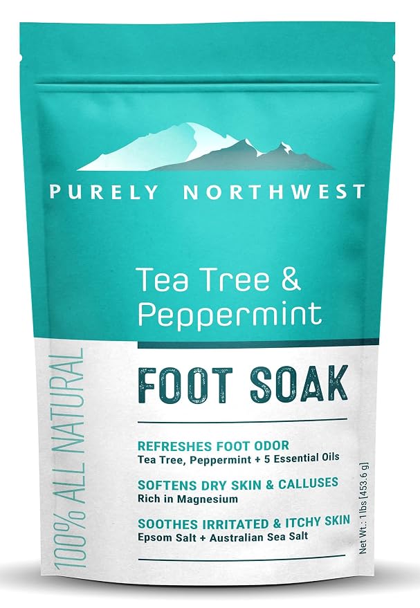 Purely Northwest-Tea Tree, Peppermint, MSM & Epsom Salt Foot Soak-for Stubborn by PurelyNorthwest