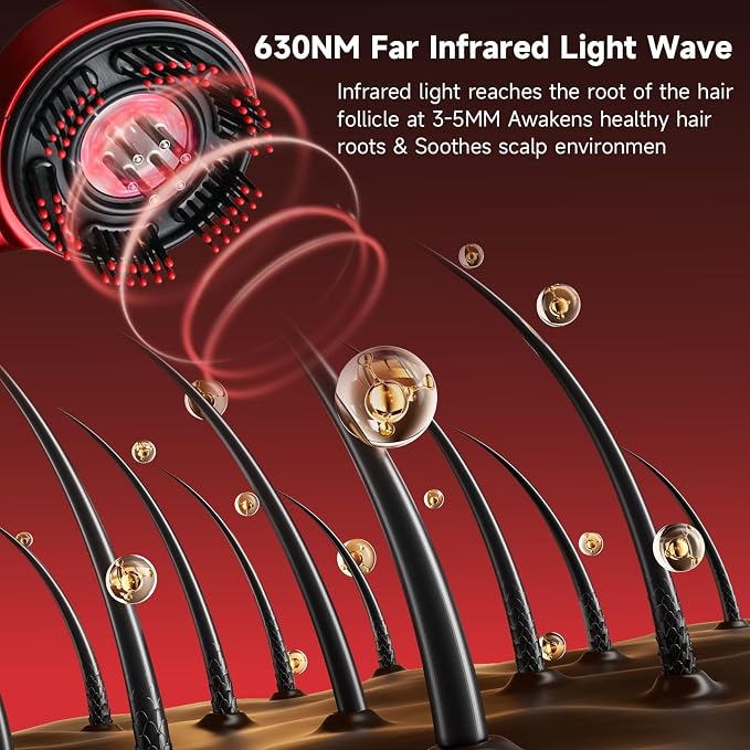 Trvtve 3-in-1 Electric Scalp Massage Comb, Hair Oil Applicator, Five-Level Head - Image 3