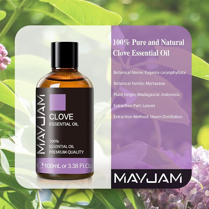 Clove Essential Oil, 3.38FL.OZ Pure Essential Oils by MAYJAM, Large Volume - Image 3