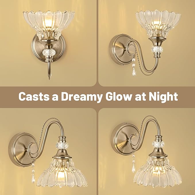 1 Piece Brushed Nickel Finish Wall Sconce, 1-Light Modern Wall Sconce - Image 3