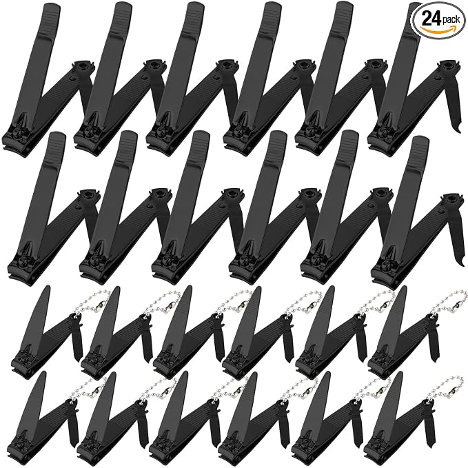 Bememo 24 Pcs Stainless Nail Clippers Set 2 Sizes Fingernail and Toenail by Bememo