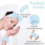 Zkptops 6Pcs Spa Headband for Washing Face Wristbands Set Women Bubble Makeup - Image 3