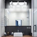 PRESDE 3-Light Crystal Bathroom Vanity Light, Chrom ModernBathroom Lights - Image 7