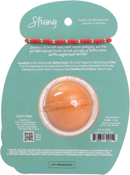 CAIT + CO "Strong Bath Bomb & Friendship Bracelet Gift Set Coconut Milk Scented - Image 4