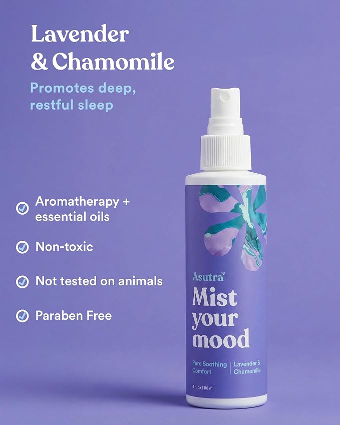 Asutra Lavender & Chamomile Multi-Use Natural Aromatherapy Room Spray, Calming - Image 2