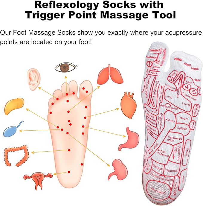 Reflexology Socks with Beginner Acupoint Massage Tools Set of 5 - Image 7