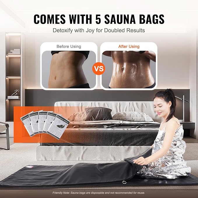 Happybuy Sauna Blanket for Detox, Home Relaxation, 1-6 Temp Levels, 1-60 Min - Image 6