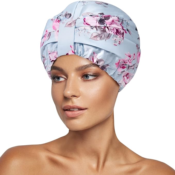 INNELO Luxury Shower Cap for Women Reusable Waterproof, Double Layered Shower by INNELOLifeChanger