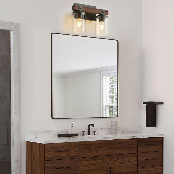 GoYeel Farmhouse Vanity Lights for Bathroom, Wooden Rustic Vanity Lighting - Image 6