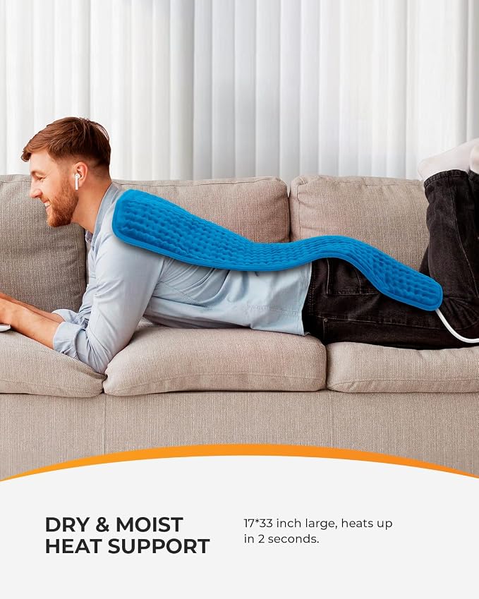 HSA Approved Heating Pad for Back Pain & Cramps Relief, CooCoCo Large Heated - Image 2