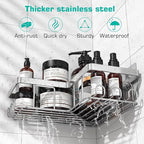 YASONIC Corner Adhesive Shower Caddy, - Image 3