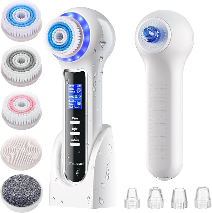 UMICKOO 3 in 1 Facial Cleansing Brush & Blackhead Remover, Rechargeable Face by UMICKOO