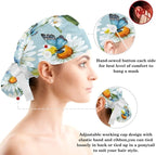 Scrub Cap with Hair Scrunchy, Ponytail Holder Surgical Cap - Image 3
