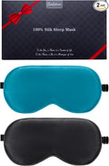 BeeVines 100% Real Mulberry Silk 2 Pack Sleep Mask, Pure Silk Eye Masks by BeeVines