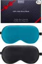 BeeVines 100% Real Mulberry Silk 2 Pack Sleep Mask, Pure Silk Eye Masks by BeeVines