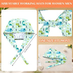 Adjustable Scrub Cap with Buttons & Sweatband, Working Hat with Elastic Tie Back - Image 4