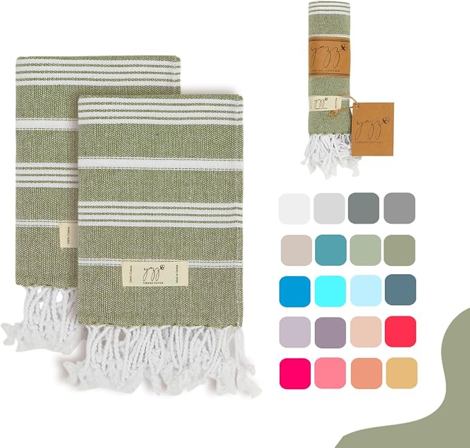 Hand Towels - Set of 2, Turkish Cotton owels by YAZZTURKISHCOTTON