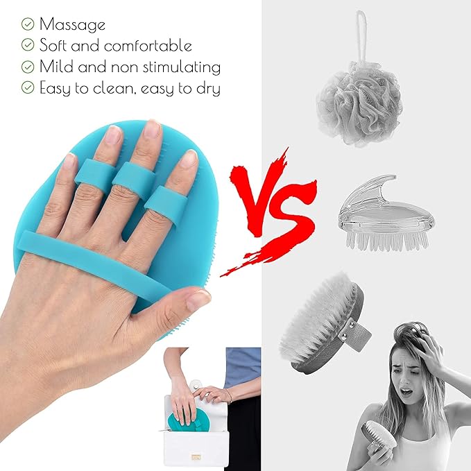 1 Pack Pure Silicone Food-Grade Body Brush Shower Cleansing Scrubber Gentle - Image 3